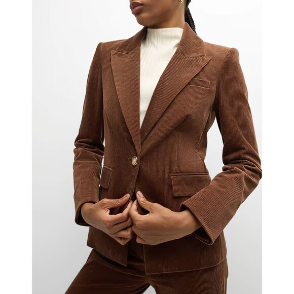 Veronica Beard Reagan Corduroy Dickey Jacket Dark Cocoa 4 - Picture 16 of 16